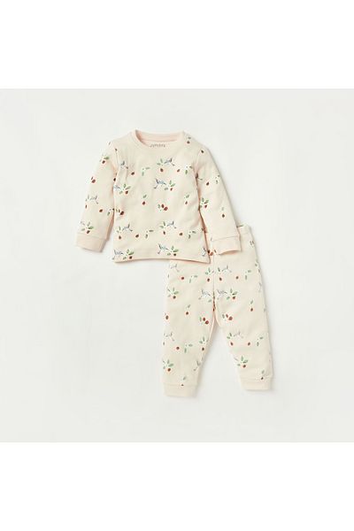Juniors Printed Long Sleeves T-shirts and Pyjamas - Set of 3