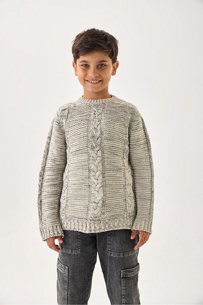 Nisrakids Boy's Knitwear Sweater - Long Sleeve and Relaxed Fit Model