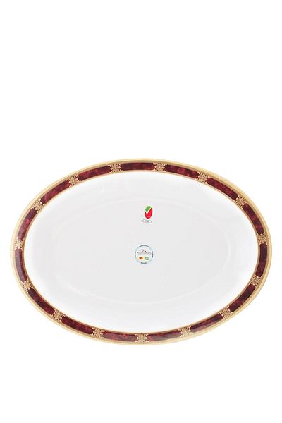 Moda Cucina By Styli Moda Cucina Melamine Oval Serving Platter Large Ethinic Red