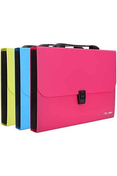Deli EB40302 A4 13 Pocket Expanding File Folder, Assorted