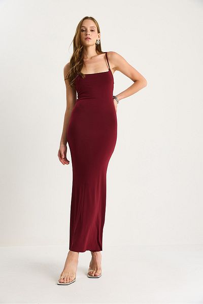 Bianco Lucci Γυναικείο φόρεμα Midi Length Thin Strap Lycra 283 60251428