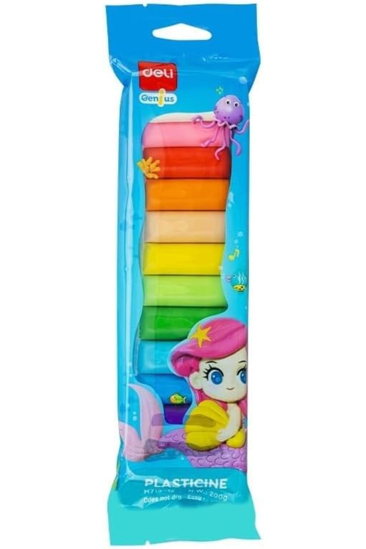 Deli EH719-12 Plasticine – 12 Bright Colors, Skin-Friendly, Non-Sticky, Soft Texture for Creative