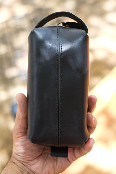 naft Voyager - Hakliki Deri Pratik El Çantası - Doppkit -siyah -anahtarlık Hediyeli Set (Small)