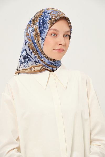 Madame Polo Eșarfă din șifon imprimată multicoloră anti-alunecare 90x90 cm