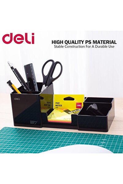 Deli Desk Organizer, Office Organizer with Pencil Holders, Sticky Note Tray, Paperclip Storage, Desk