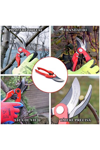 Artool Garden shears, bypass type, professional, SK5 steel + latex gloves, 22 cm, XTLINE