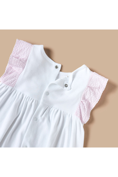 giggles Textured Sleeveless Dress with Bow Detail