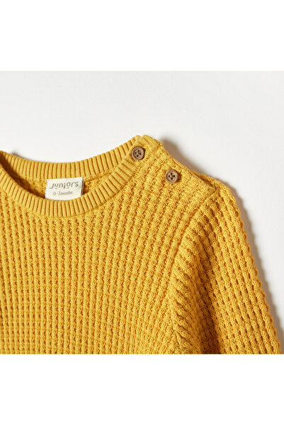 Juniors Textured Sweater with Long Sleeves