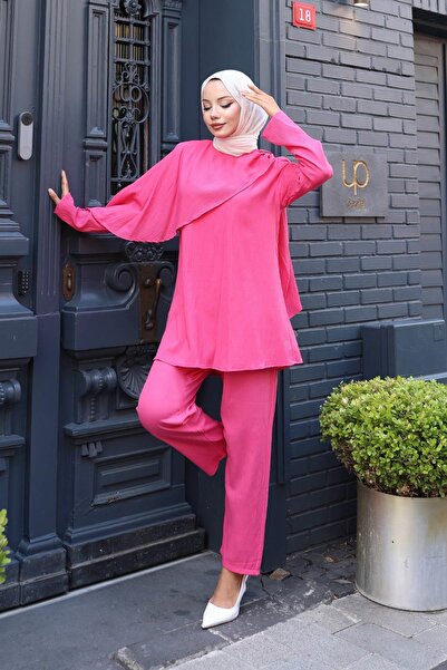 MİSSKAYLE Cloak Detailed Suit Fuchsia