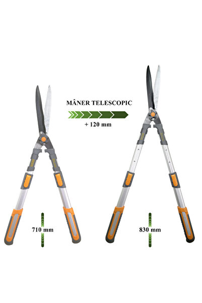 richmann exclusive Hedge trimmer, shrubs, bypass type, teflon-coated blade, telescopic handle 71-83 cm, Richmann Excludes