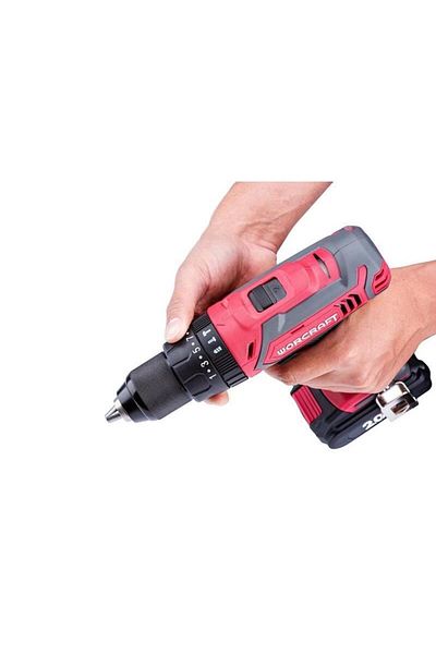 Worcraft Drill, screwdriver, impact drill, with 2 Ah battery, 20 V Li-ion, chuck