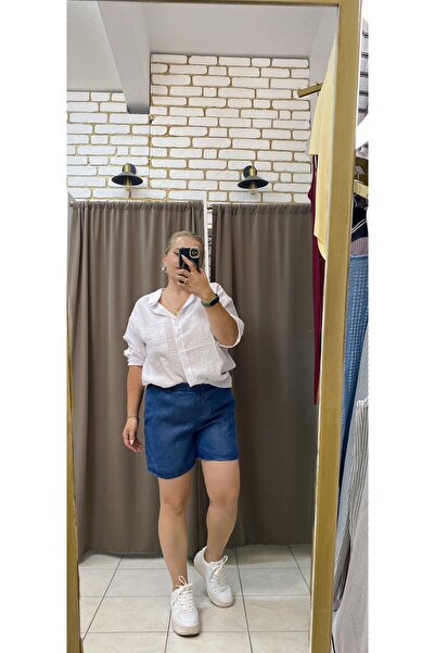 TUBA TOPTAŞ İNCE KISA KOT ŞORT