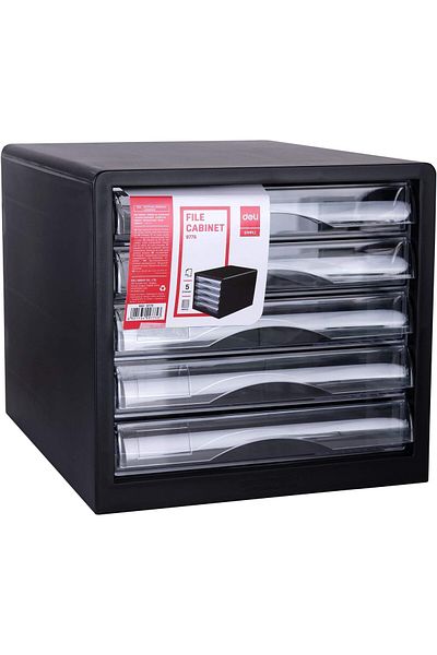 Deli 9775, Document Cabinet 5 Drawers, Black