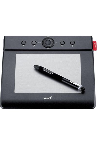 GENIUS 4 x 6 Inches Graphic Tablet with Battery-Free Cordless Pen and Free Laser Touch Scroll Mouse