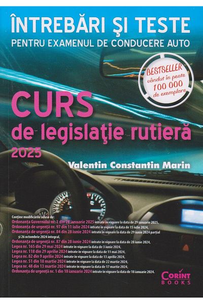 Editura Corint Curs de legislatie rutiera 2025. Intrebari si test
