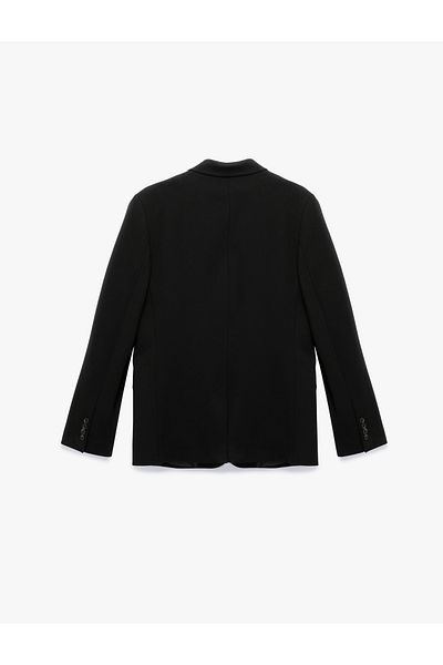 Koton Long Sleeve Flap Pocket Detailed Buttoned Slim Fit Mono Collar Blazer Jacket