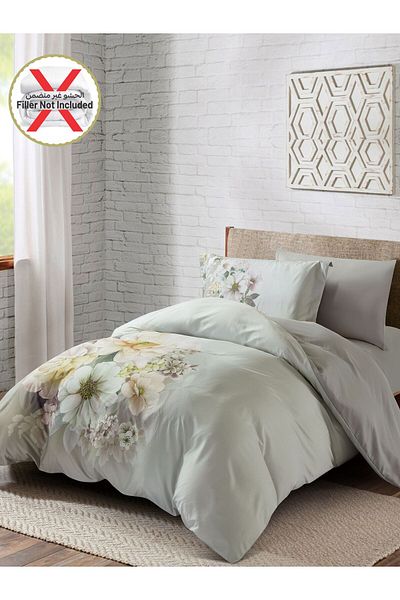 Donetella طقم غطاء لحاف من 4 قطع، مقاس كوين 200 × 230 سم، مصنوع من الألياف الدقيقة، (بدون حشو)