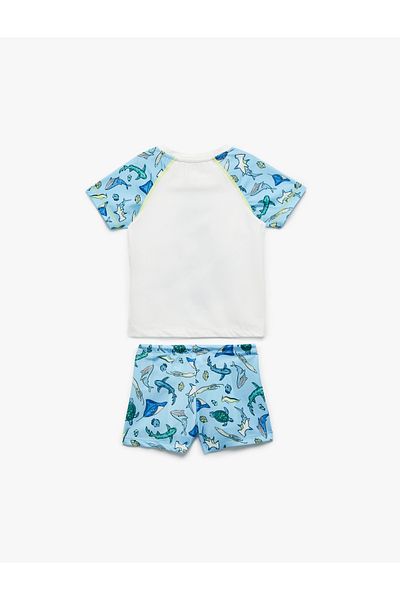 Koton Set de tricou și pantaloni scurți de mare imprimați