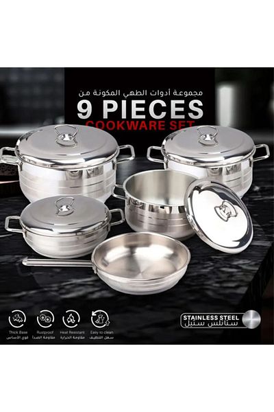 Cady One 9-Piece Non-Stick Stainless Steel Cookware Set, Made in China