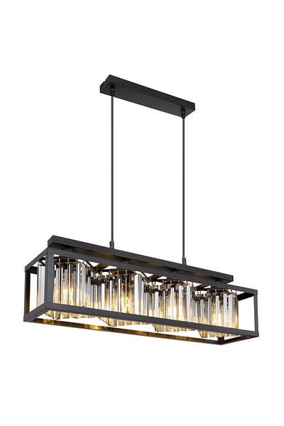Globo Lighting Mathilde 15697-4H chandelier, 4xE27, smoked+black, IP20, Globo Lighting
