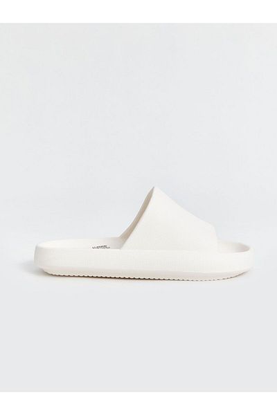 LC Waikiki White Flat Single Strap Men's Slippers