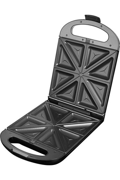 ECG Grill pentru sandwich-uri S 4310, 1200 W, 3 tipuri de plăci interschimbabile 23 x 23 cm, deschidere 105°