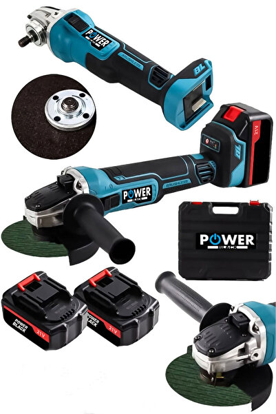 POWER BLACK 21v Çift Akülü 125mm Kömürsüz Şarjlı Taşlama