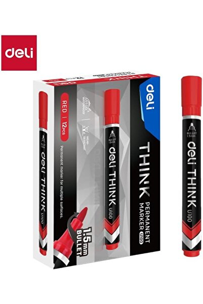 Deli Think 1.5 mm Permanent Marker, Red (1x12)