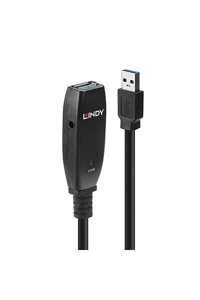 Electronica Cablu prelungitor Lindy Slim, 15 m, USB 3.0 activ, 43322