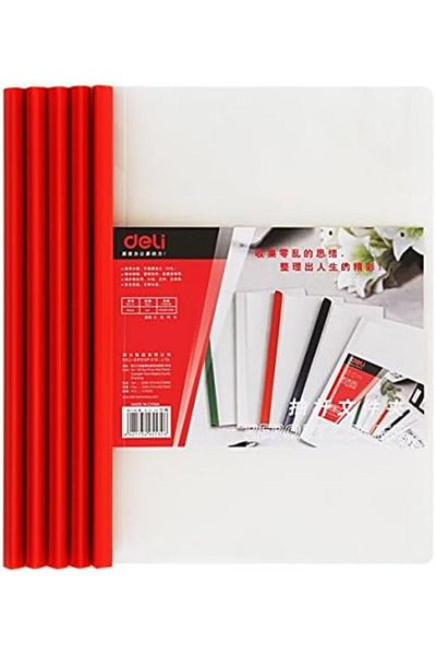 Deli 15 mm A4 Sliding Bar Report File, Clear