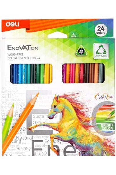 Deli Enovation Wood Free Color Pencil 24 Colors