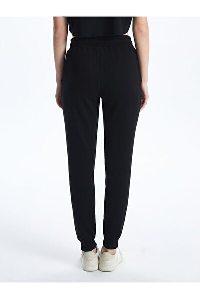 LC Waikiki Μαύρο γυναικείο παντελόνι jogger με ελαστική μέση