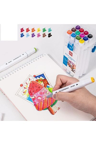 Deli مجموعة أقلام رسم تخطيطي 70816-12، مكونة من 12 قطعة