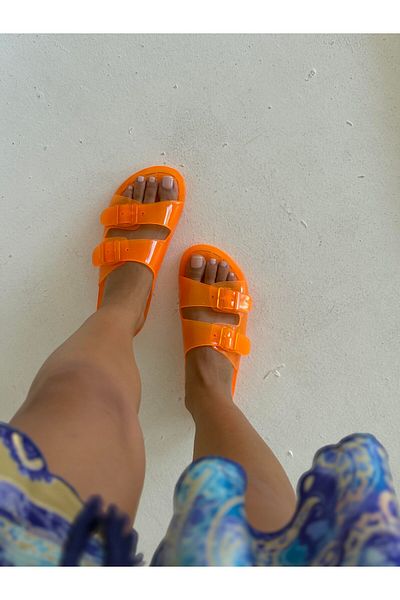 Banksy Jelly Arizona Orange Slippers