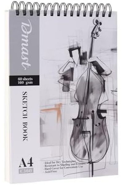 Deli EC360 Dmast A4 160 GSM Sketch Book, 60 Sheets