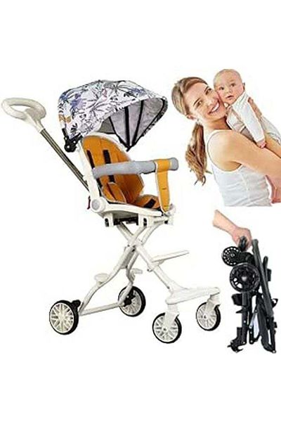 Lumely Baby Stroller Professional Foldable 4 Wheels Ergonomic Adjustable Infant Carriage for 1 to 6 Years