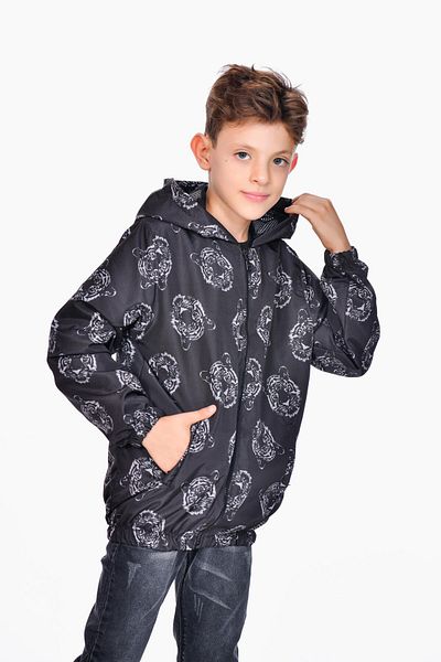 Kamex Lion Printed Hooded Boy's Coat Raincoat