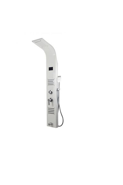 Trendy's Stainless steel hydromassage shower panel 5 functions Digital Thermo White Satin TRENDY S