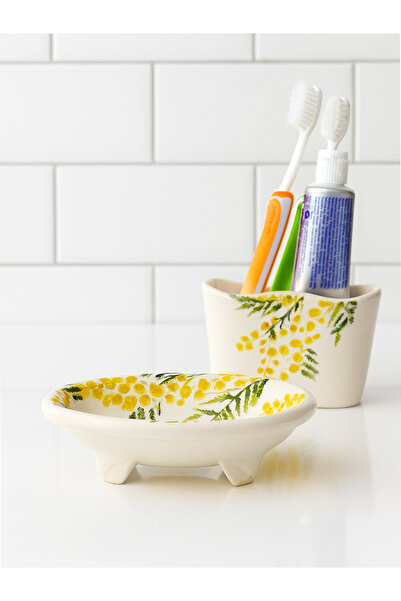 Piatti Naturali Set de baie din ceramică cu model Mimosa, 2 piese - realizat ...