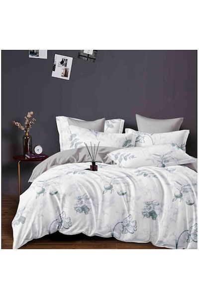 JOJO HOME Lenjerie de pat dublu cu elastic, Jojo Home, 6 piese, 2 persoane, 180x200cm, Finet Superior, Imprime