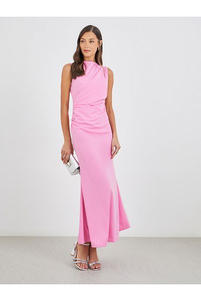 Styli Plain Sleeveless Mermaid Hem Maxi Dress