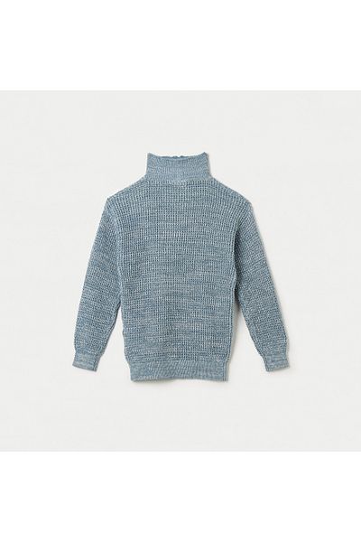 Juniors Textured High Neck Pullover with Long Sleeves and Zip Closure