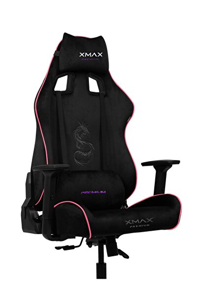 XMAX / Rio Plus Balerion Terletmez Kadife Kumaş Siyah Gaming Oyuncu Koltuğu / 120 Kg Taşır