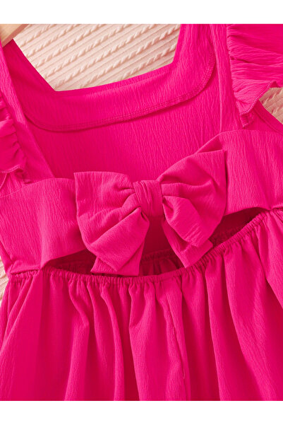 Take Two By Styli Solid Square Neck Dress with Ruffle Hem