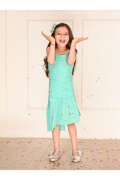 LilPicks By Styli Gathered Drop Waist Dress