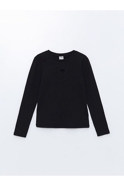 LC Waikiki Black Crew Neck Girl's T-Shirt