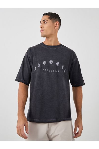 Styli Slogan Print Oversized Crew Neck T-Shirt
