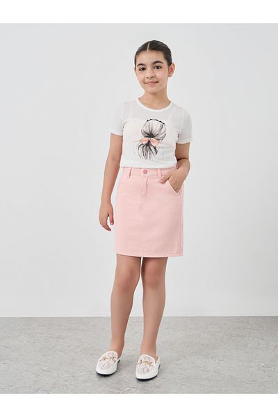 Styli Solid Mini Denim Skirt with Pockets