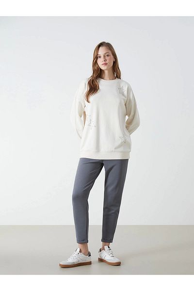 LC Waikiki Lcw Modest Gray Women's Sweatpants with Elastic Waist