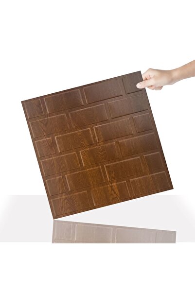 TİNK 3 Boyutlu Duvar Paneli Kabartmalı Metro Desen Pvc 41x41 cm/ 6 Adet /1 m² Altın Meşe
